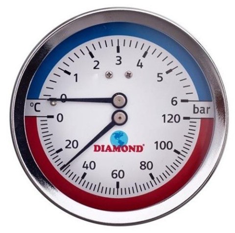 Termomanometr fi80mm, 0-120 °C, 0-4 bar tylny Termomanometr fi80mm, 0-120 °C, 0-4 bar tylny